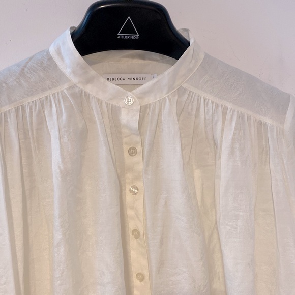 Rebecca Minkoff Off White 3/4 Sleeve Peasant Top Size L - Picture 2 of 6